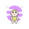 Cute baby character holding a tennis ball