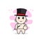 Cute baby character wearing magician costume