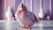Cute baby chicken looking at camera in a fluffy coop generated by AI