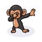 Cute baby chimpanzee cartoon dabbing