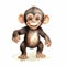 Cute Baby Chimpanzee Watercolor Illustration With Happy Expression