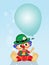 Cute baby clown with balloon