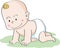 Cute baby crawling