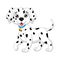 Cute baby dalmatian cartoon on white background