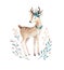 Cute baby deer animal for kindergarten, nursery isolated illust