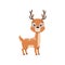 Cute baby deer, lovely animal cartoon character vector Illustration