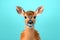 Cute Baby Deer Portrait in Bold Minimalist Studio. Generative AI Illustration