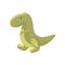 Cute baby dinosaur vector flat illustration isolated on white background. Green dino, prehistoric tyrannosaurus.