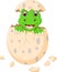 Cute baby dinosour hatch cartoon standing with smile