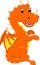 Cute baby dragon cartoon standing with laughing