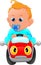 Cute baby driving car toy