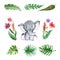 Cute baby elephant animal for kindergarten, nursery, children clothing, pattern