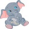 Cute baby elephant cartoon