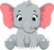 Cute baby elephant cartoon sitting