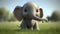 Cute Baby Elephant with Long Trunk, Made with Generative AI