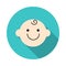 Cute baby face icon. Symbol little baby boy for the design of children`s website and mobile applications.