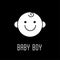 Cute baby face line icon. Outline symbol little baby boy for the design of children`s website and mobile applications.