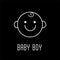 Cute baby face line icon. Outline symbol little baby boy for the design of children`s website and mobile applications.