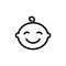Cute baby face thin line icon. Outline symbol little boy for the design of children`s webstie and mobile applications