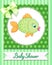 Cute baby fish card draw vector