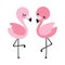 Cute Baby Flamingo Couple Vector Illustration