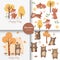 Cute baby fox and bear seamless pattern, for fabrics, textiles, children`s wear, wrapping paper
