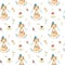 Cute baby foxes animal seamless pattern for kindergarten, nurser