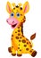 Cute baby giraffe cartoon