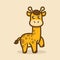 Cute baby giraffe happy smiling mascot design