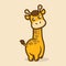 Cute baby giraffe happy smiling mascot design