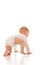 Cute baby girl crawling