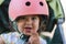 Cute Baby Girl with Pink Helmet