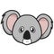 Cute baby grey koala head icon