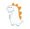 Cute baby hand drawn Dinosaur vector print. Sweet Cool dino illustration for nursery t-shirt, kids apparel boy