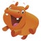 Cute Baby Hippo Cartoon Sitting