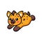 Cute baby hyena cartoon leaping