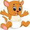 Cute baby kangaroo cartoon