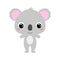 Cute baby koala. Wild animal. Flat vector stock illustration on white background