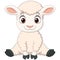 Cute baby lamb cartoon sitting
