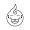 cute baby laugh expression line icon