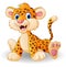 Cute baby leopard cartoon