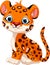 Cute baby leopard cartoon sitting