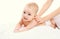 Cute baby massage back, child and health