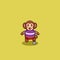 Cute Baby Monkey Football. Character, Mascot, Logo, Cartoon, Icon, and Cute Design.