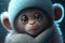 Cute Baby Monkey Wearing A Hat