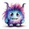 Cute Baby Monster Illustration Colorful Charm