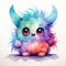 Cute Baby Monster Illustration Colorful Charm