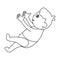 Cute baby newborn cartoon in black and white