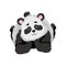 Cute Baby Panda Bear, Funny Lovely Animal Character Lying on His Stomach Vector Illustration