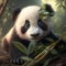 cute baby panda in the mysterious jungle adorable cute baby panda in the magical forest playing with leaves innocent panda